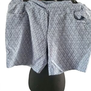 High Waist Blue Patterned Women's Shorts